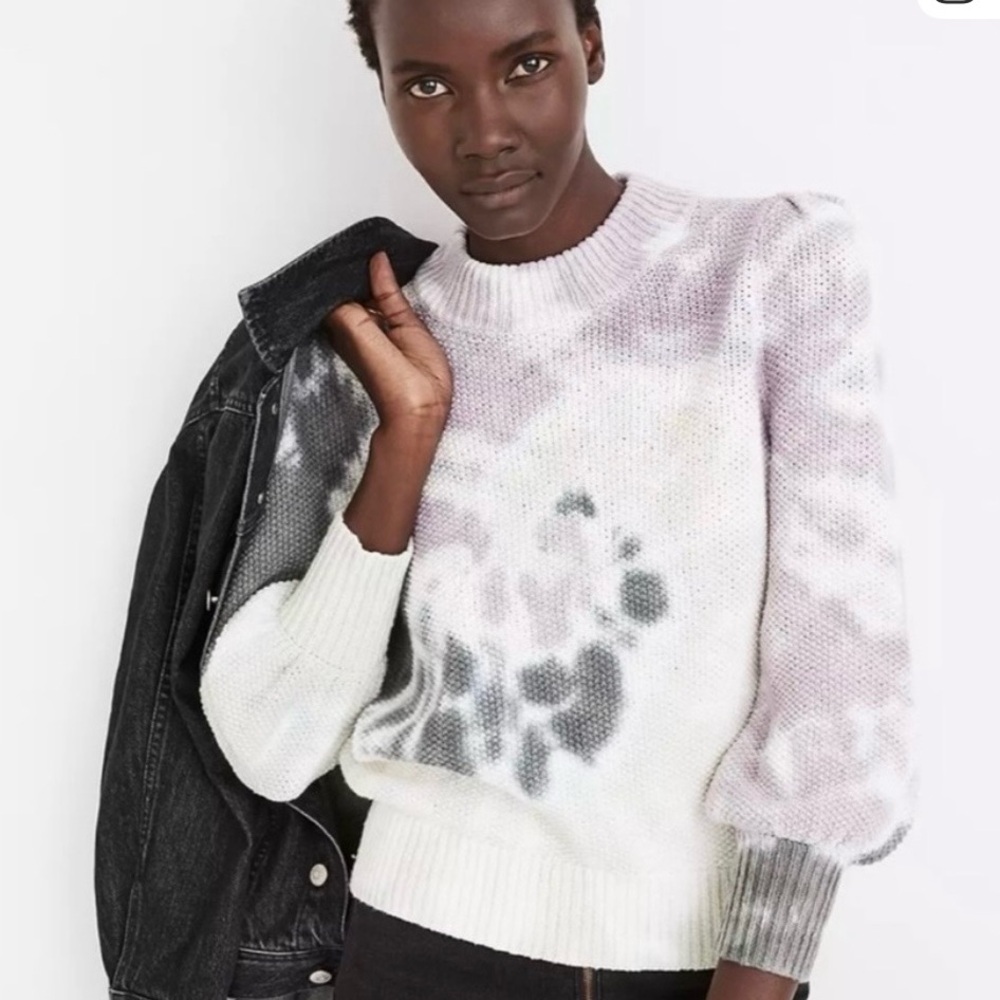 EUC MADEWELL TIE DYE MOCK NECK CROPPED SWEATER/PULLOVER